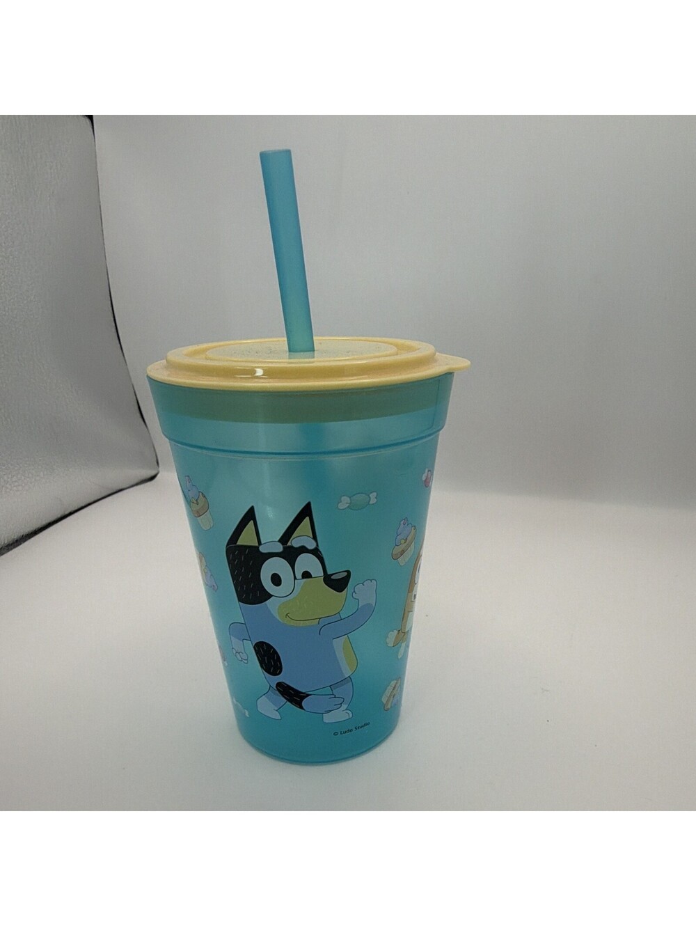 Zak! Bluey & Bingo 16oz Kids Plastic Tumbler w/ Lid & Straw, Blue/Yellow